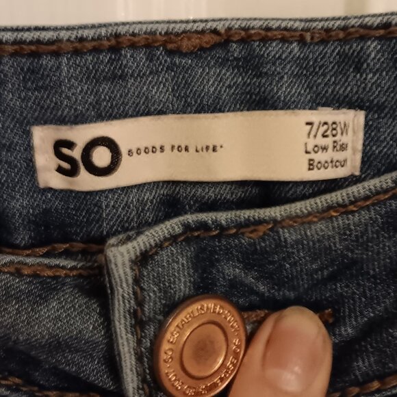 Ripped Low Rise Bootcut Womens Jeans - Picture 2 of 4